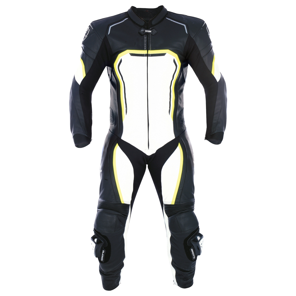Genuine Leather Men Motorbike Racing suit Motorcycle Suite